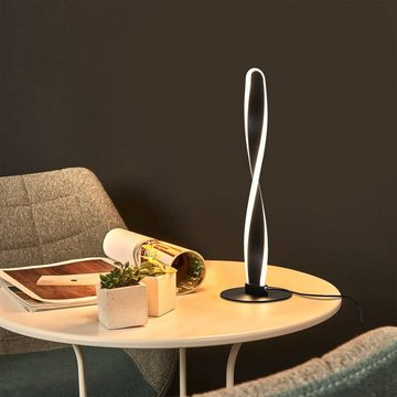 ZMH Tischleuchte Stufenlose Helligkeit mit Schalter für Schlafzimmer Büro, Dimmbar, LED fest integriert, warmweiß-kaltweiß, Schwarz