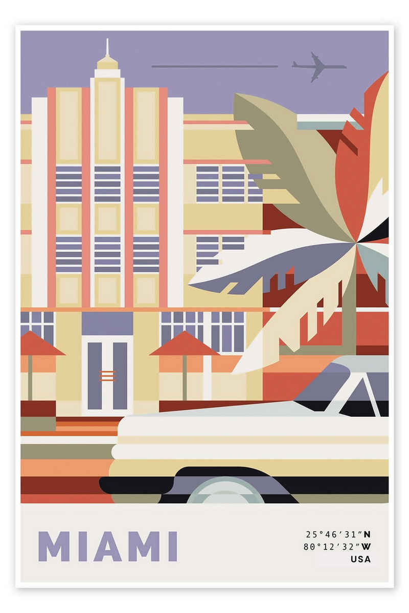 Posterlounge Poster Nigel Sandor, Miami, Digitale Kunst