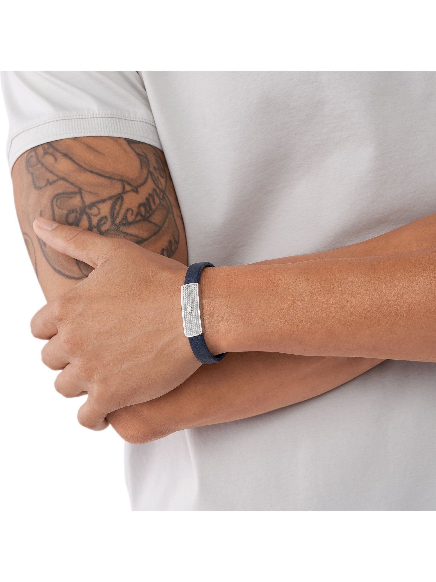 Emporio Armani Armband Emporio Armani Herren-Armband Leder, Edelstahl