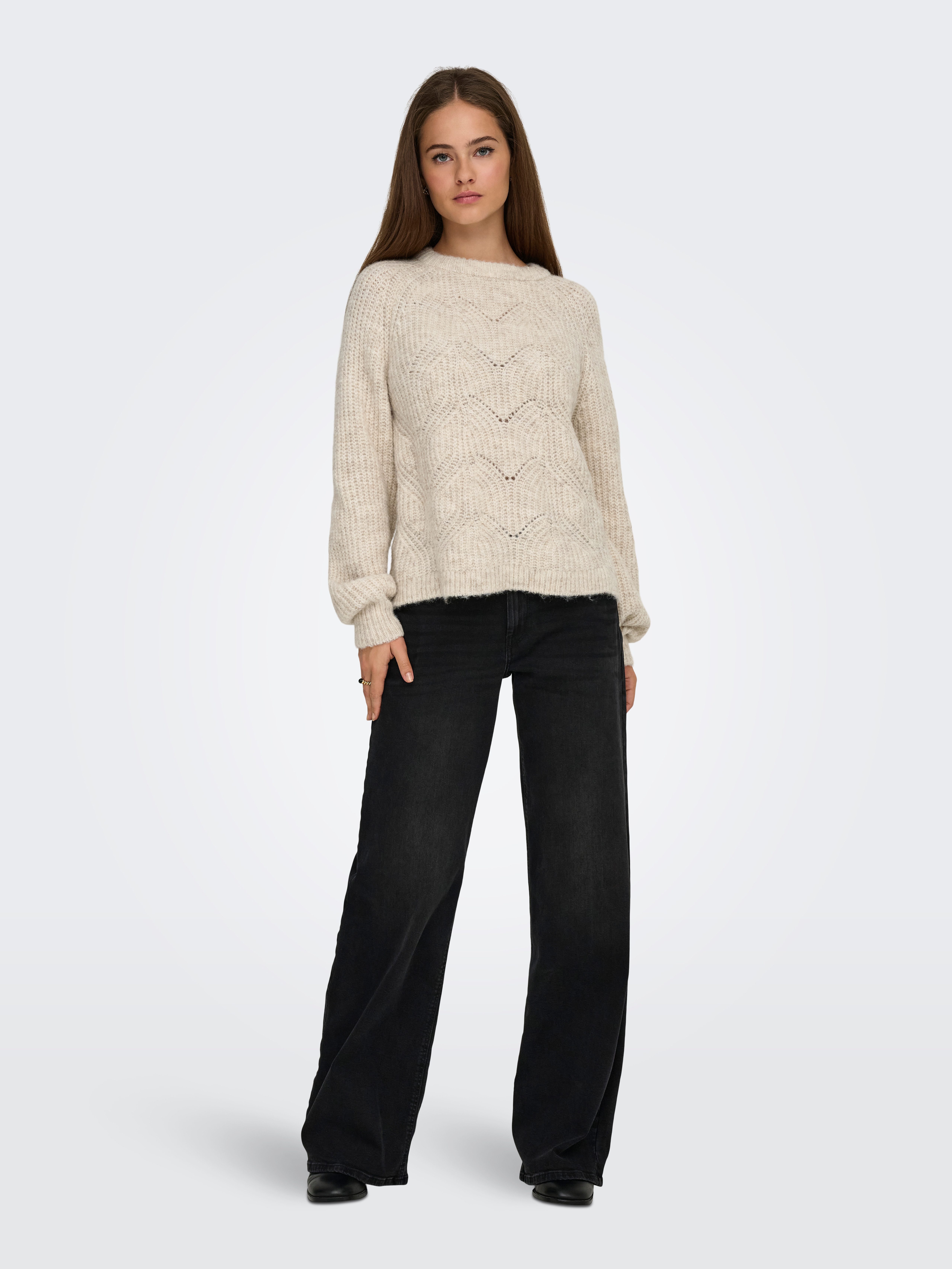 ONLY Strickpullover ONLGILA LIFE LS STRUCTURE O-NECK BF KNT