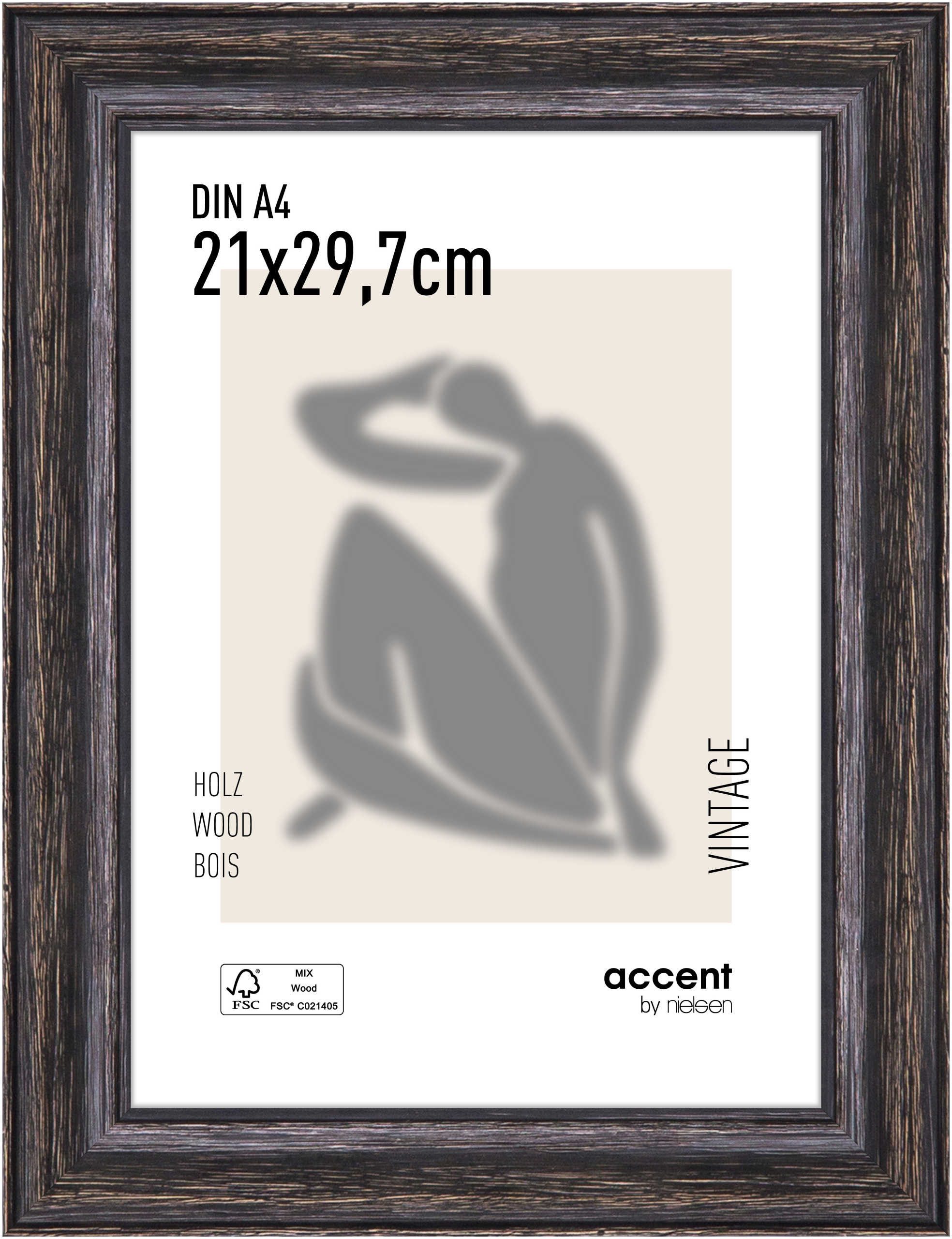 accent by nielsen Bilderrahmen Holz Bilderrahmen Vintage, (1 St)