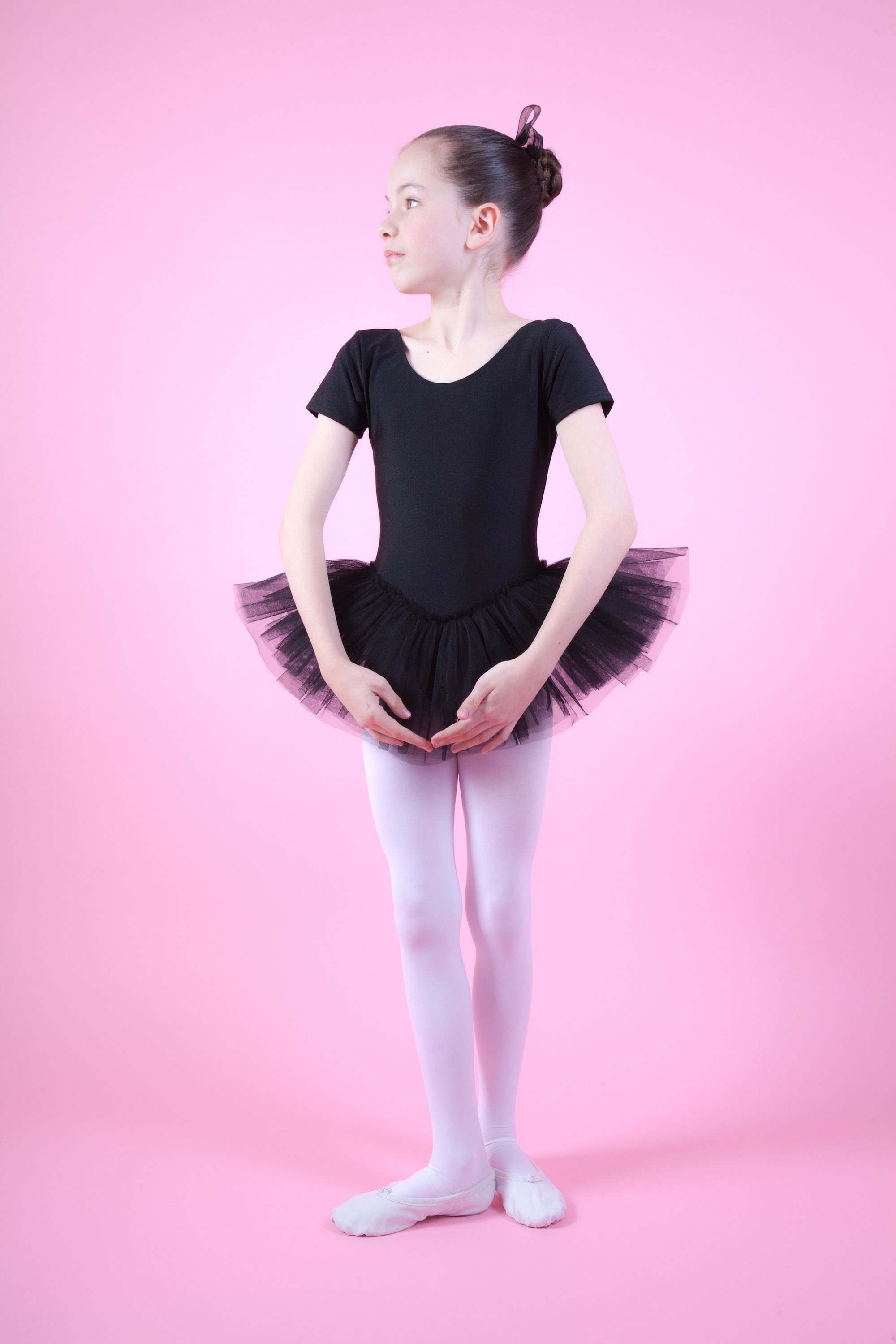 tanzmuster Tüllkleid Ballett Tutu Alina kurzem Tüllrock Ballettkleid schwarz mit Arm mit Mädchen für