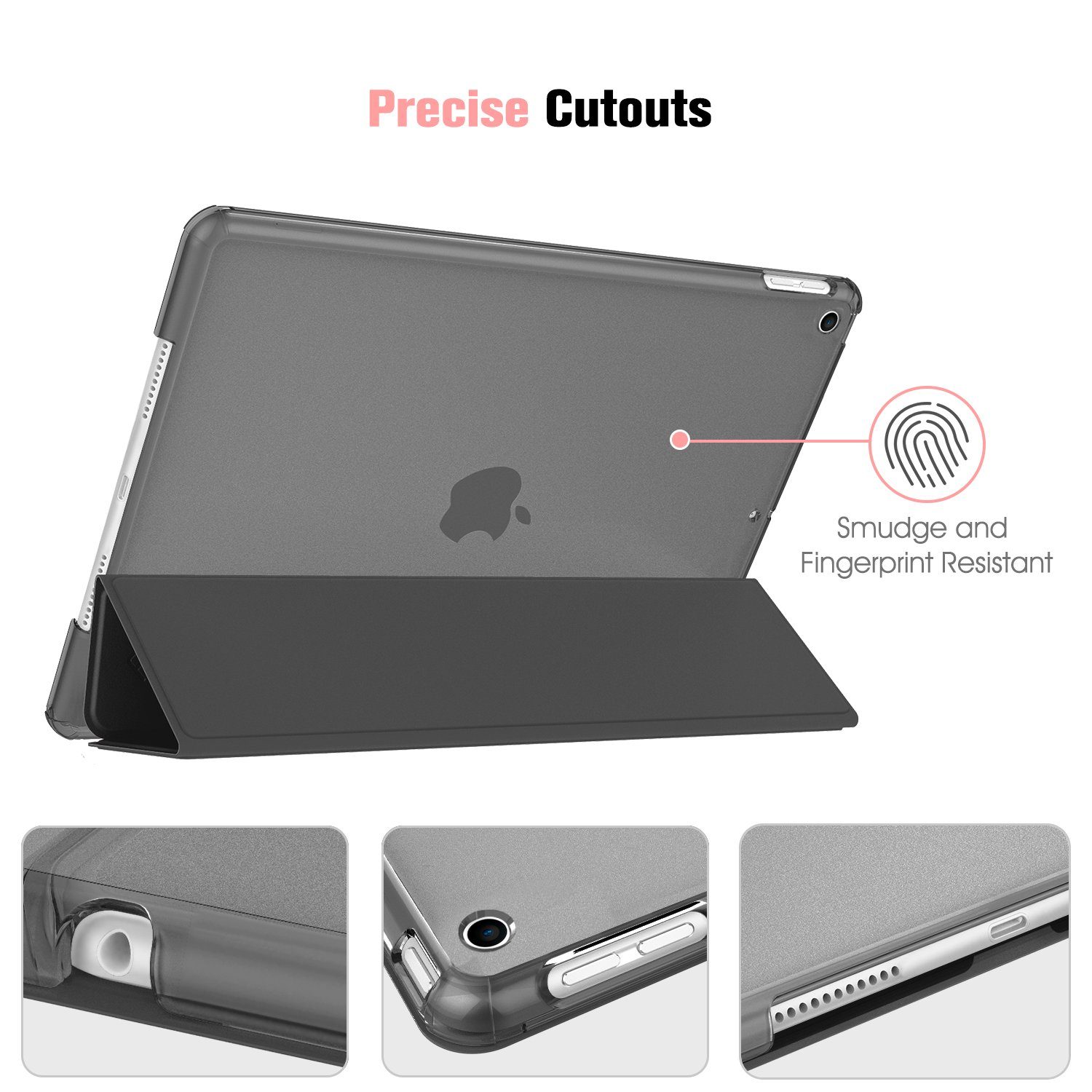 Fintie Tablet-Hülle für iPad 10.2 Zoll (9./8./7. Generation, Modell 2021/2020/2019) 10.2 Zoll, Ultradünn Cover mit transparenter Rückseite Abdeckung Auto Schlaf/Wach