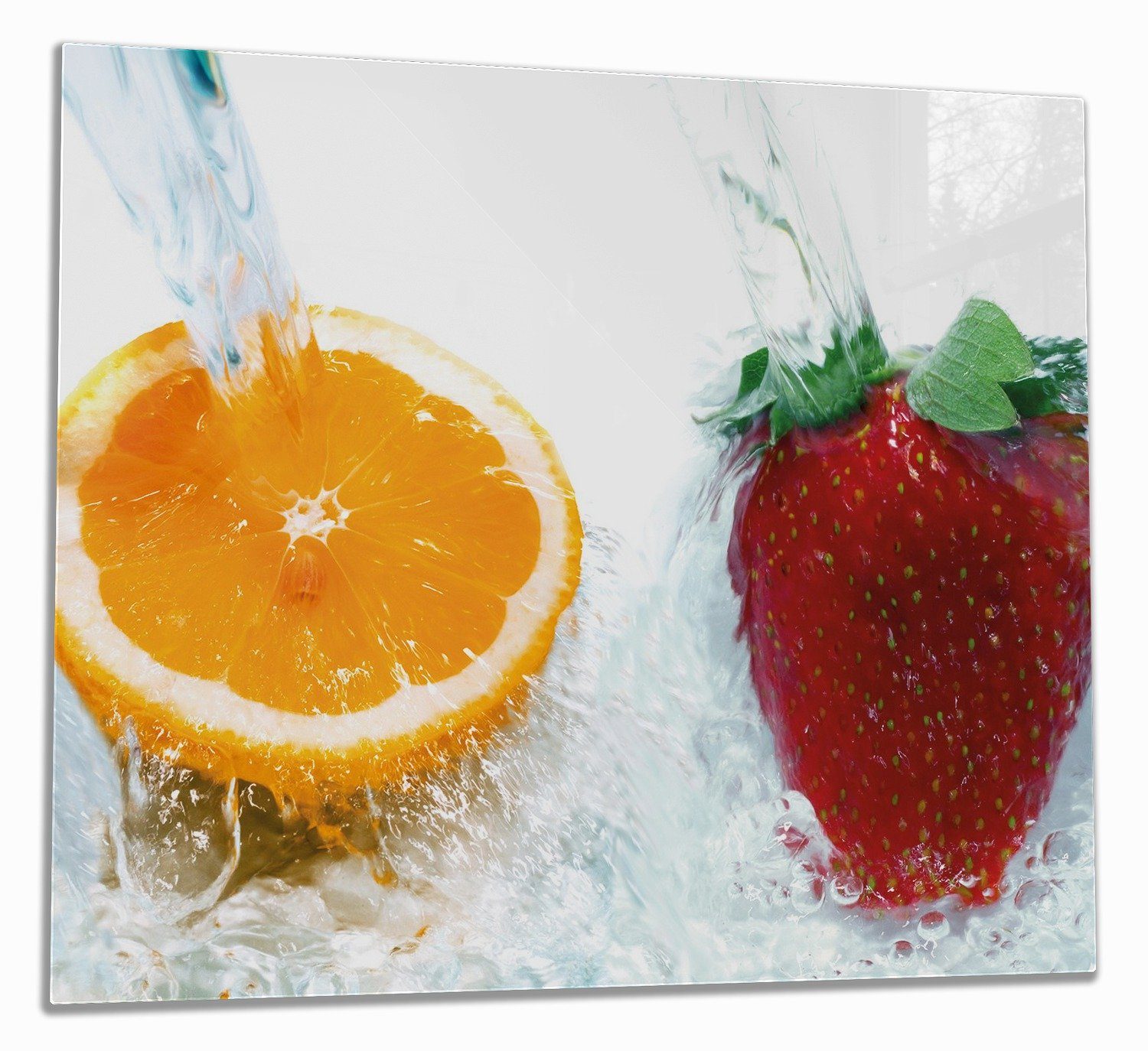 Wallario Herd-Abdeckplatte Frische Früchte übergossen mit Wasser I, ESG-Sicherheitsglas, (Glasplatte, 1 tlg., inkl. 5mm Noppen), verschiedene Größen