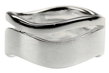 SILBERMOOS Fingerring Bandring "Doppelte Welle", 925 Sterling Silber