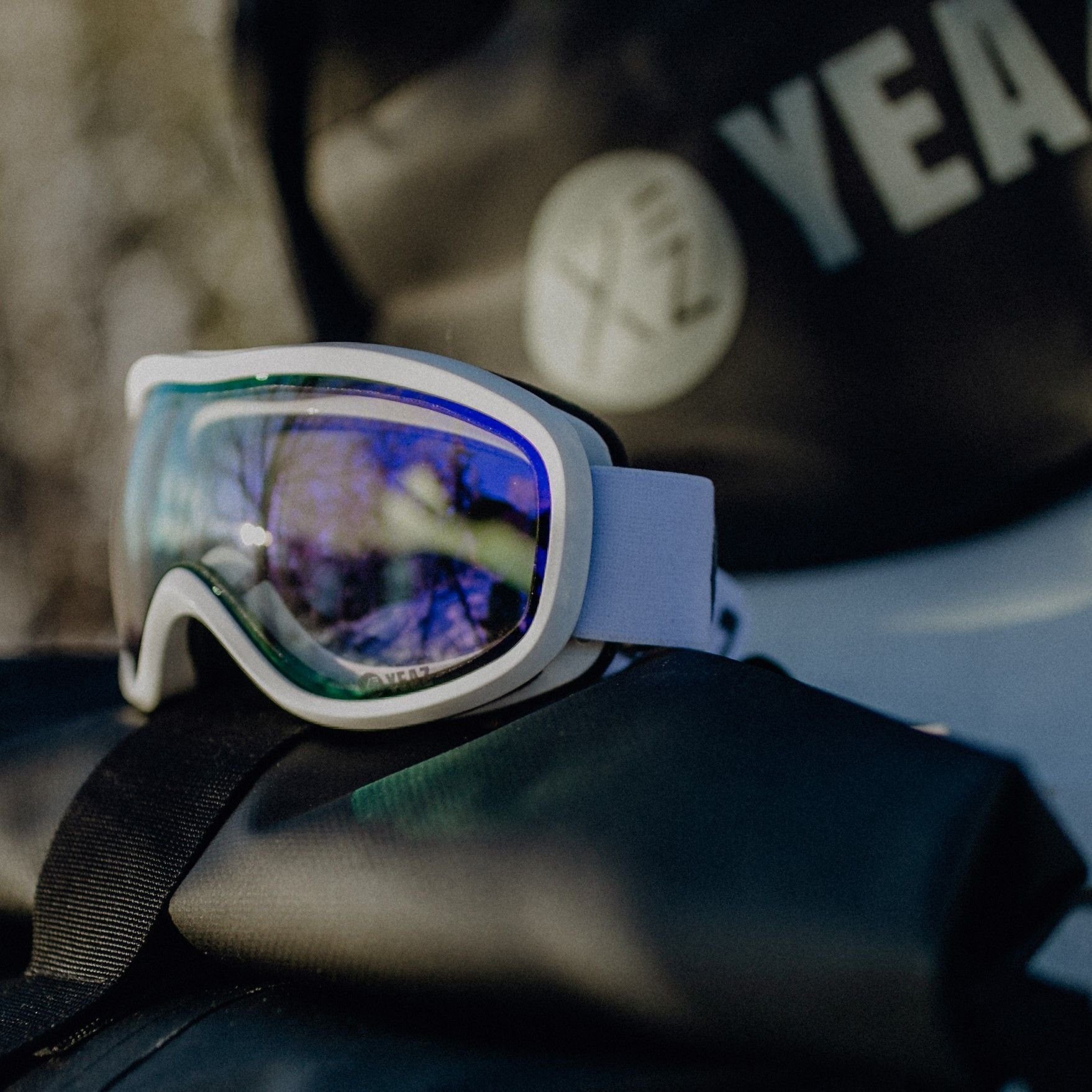 YEAZ Skibrille STEEZE und und violett/weiss, Premium-Ski- snowboard-brille Snowboardbrille für Erwachsene ski- und Jugendliche