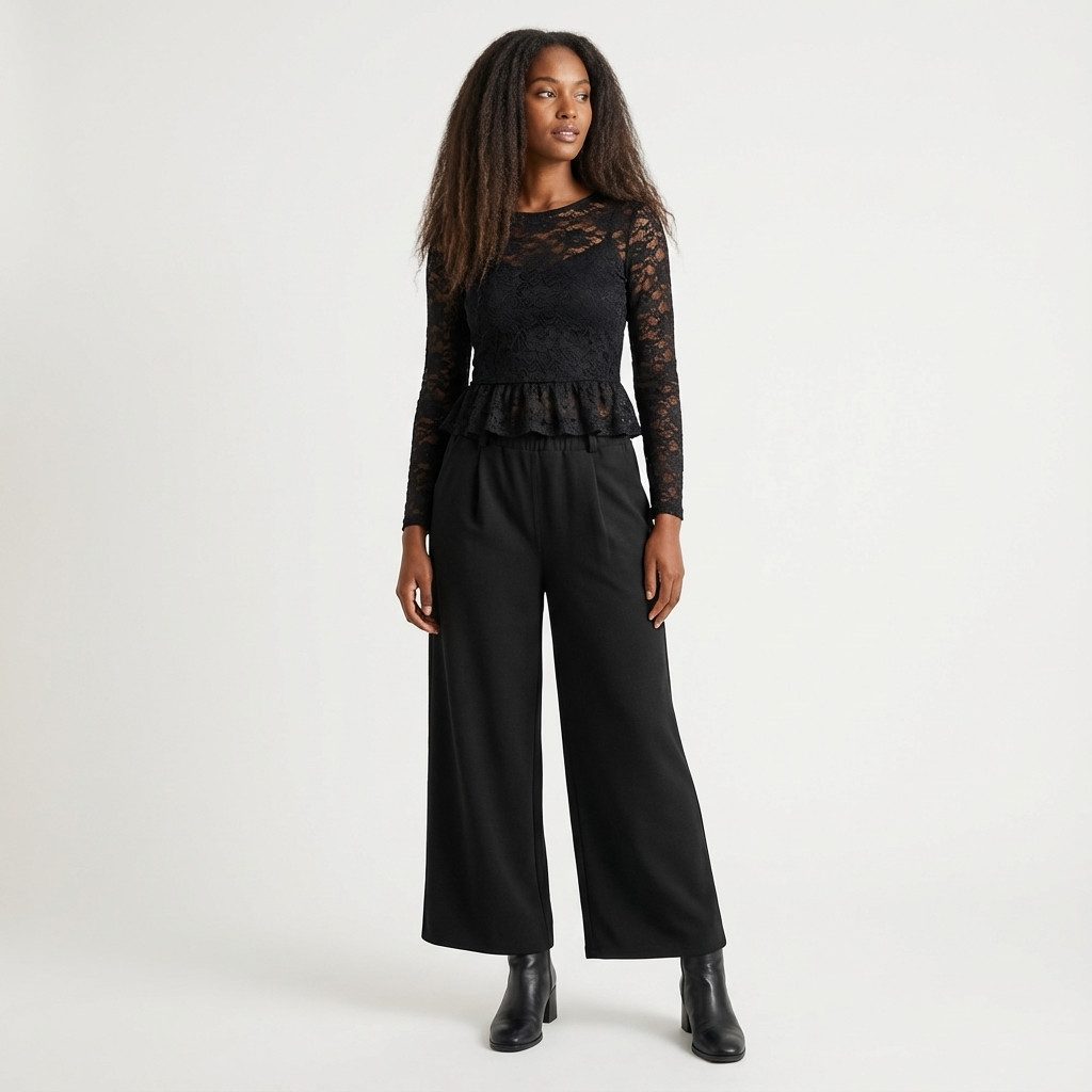 Culotte Stoffhose Damen Stretch Culotte Hose mit weitem Bein