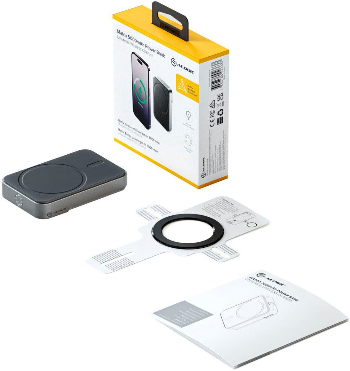 ALOGIC Matrix Universal Magnetic MagSafe Powerbank Matrix Universal Magnetic MagSafe Powerbank 5000mAh Black 5000 mAh