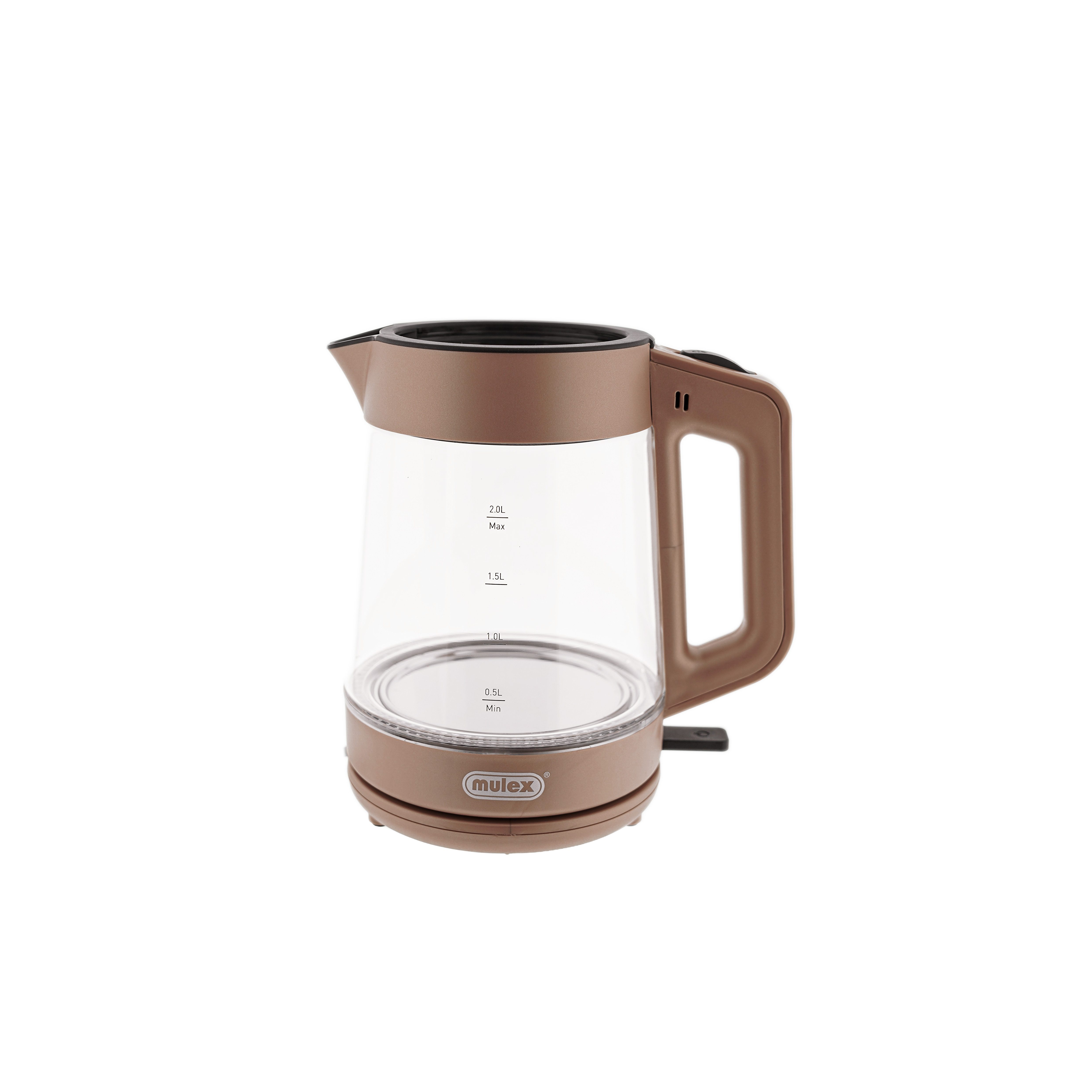 Mulex Wasser-/Teekocher Tee Express 2-in-1 aus Glas - 1L + 2L - Kupfer