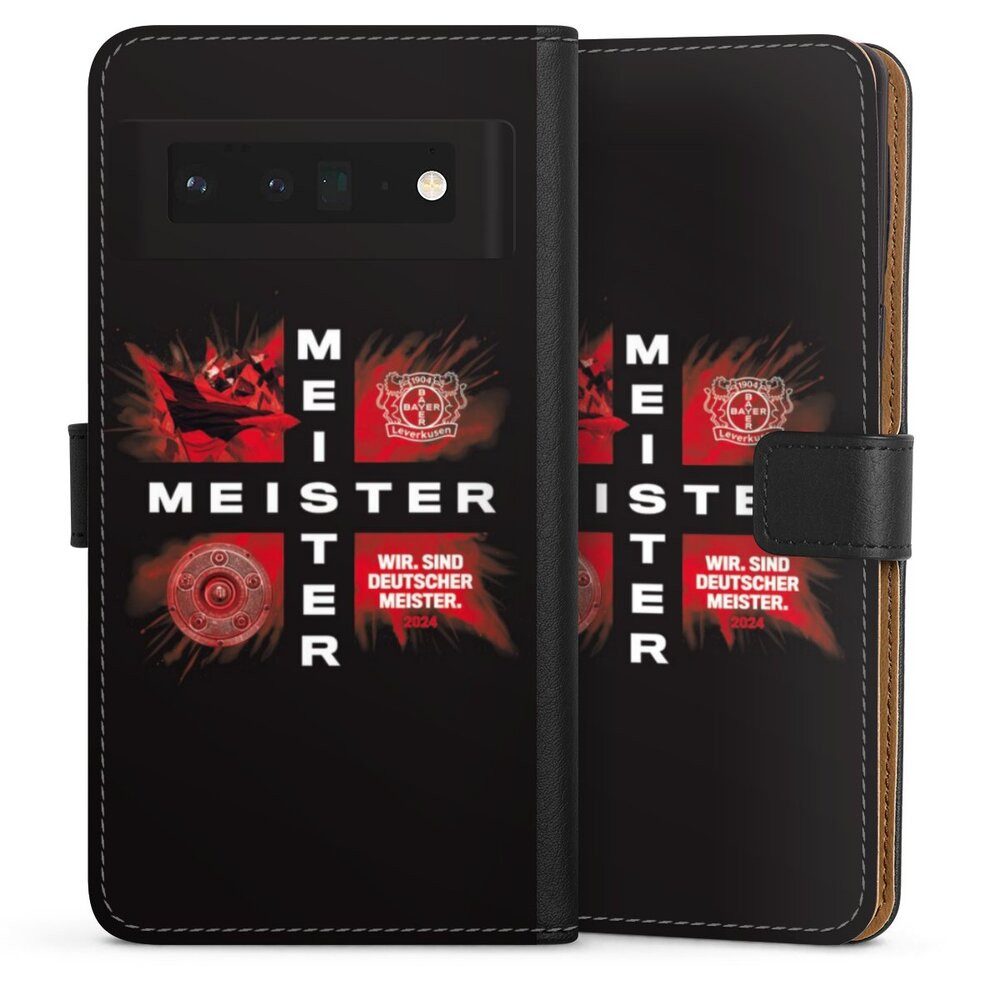 DeinDesign Handyhülle Bayer 04 Leverkusen Meister Offizielles Lizenzprodukt, Google Pixel 6 Pro Hülle Handy Flip Case Wallet Cover