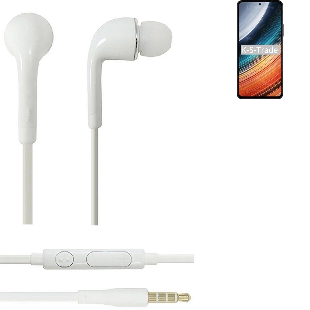 K-S-Trade Mikrofon u 3,5mm) weiß Lautstärkeregler mit Xiaomi für Redmi In-Ear-Kopfhörer Headset (Kopfhörer K40S