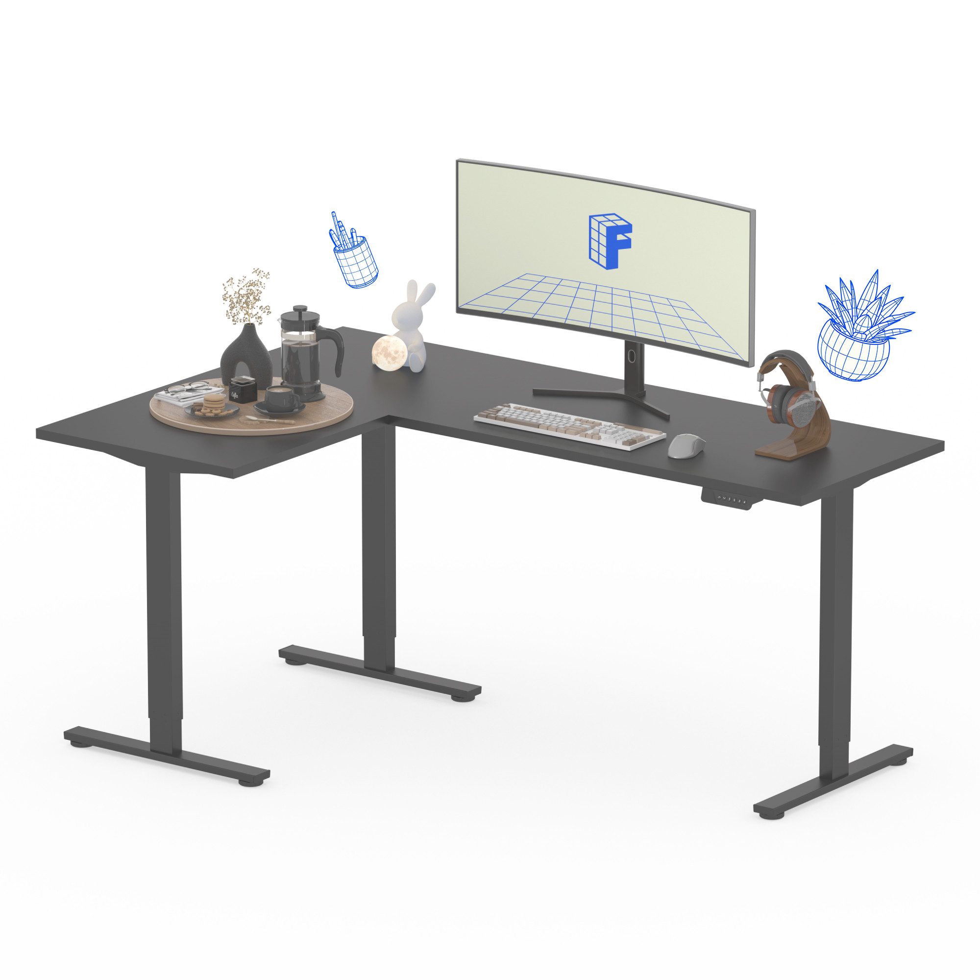 FLEXISPOT Eckschreibtisch Q1/Q3L L-Computertisch (4 Höhen-Speicherplätze günstig online kaufen