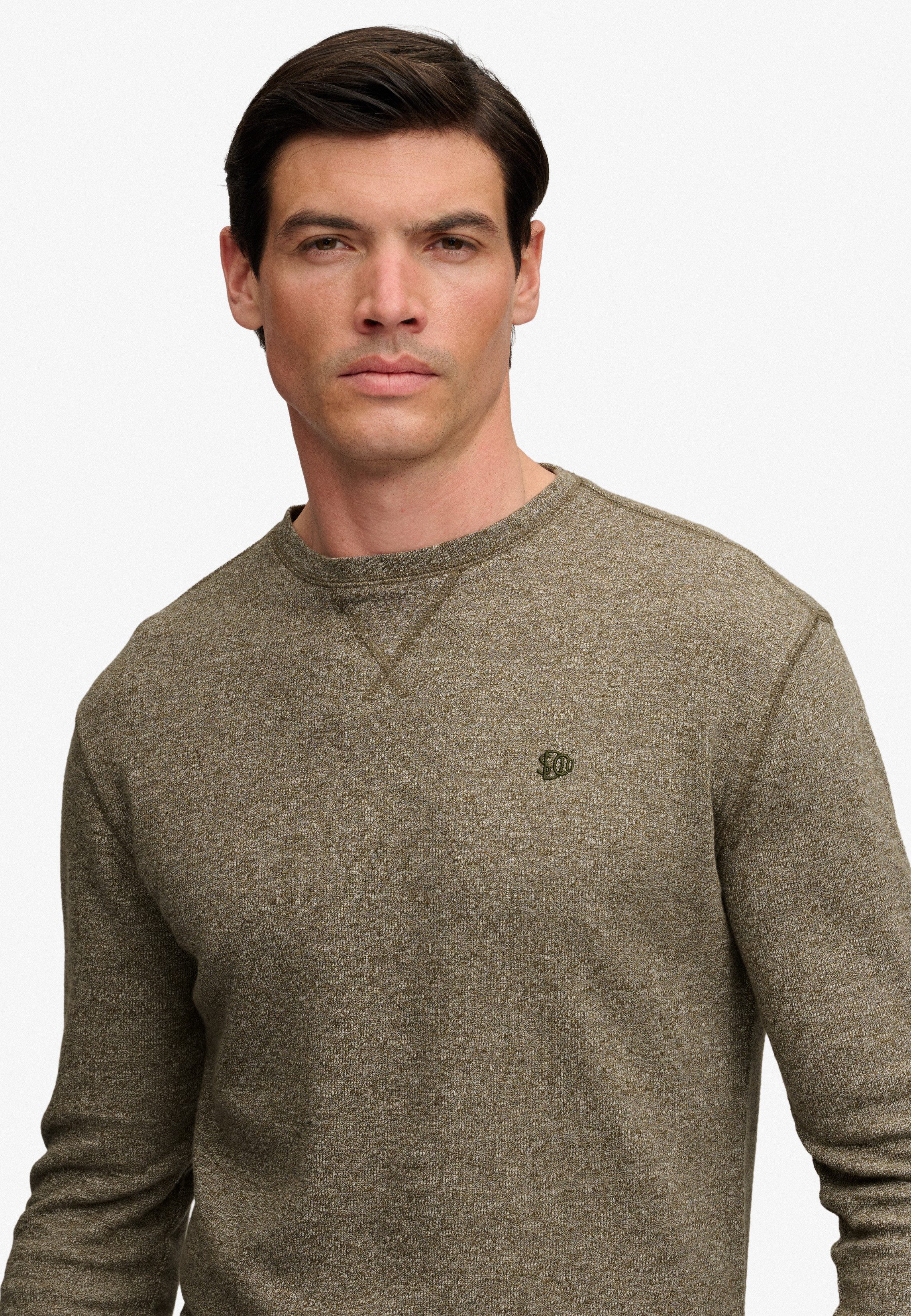 Superdry Langarmshirt CLASSIC SLUB WAFFLE TOP aus Baumwolle, Relaxed Fit, mit Rundhalsausschnitt