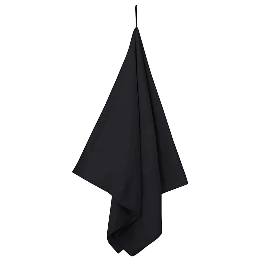 vidaXL Handtuch Sporthandtücher 2 stk. Schwarz 140 x 70 cm, Polyester und Polyamid (2-St)