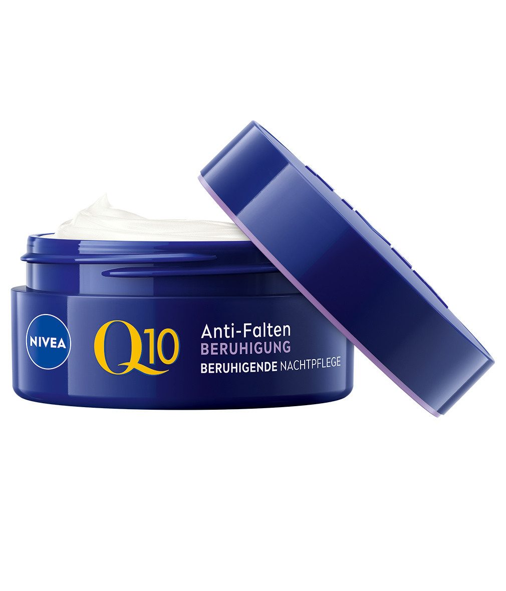 Nivea Nachtcreme Q10 Anti-Falten Power Sensitive Nachtpflege 50ml Packung, 1-tlg., 50 ml