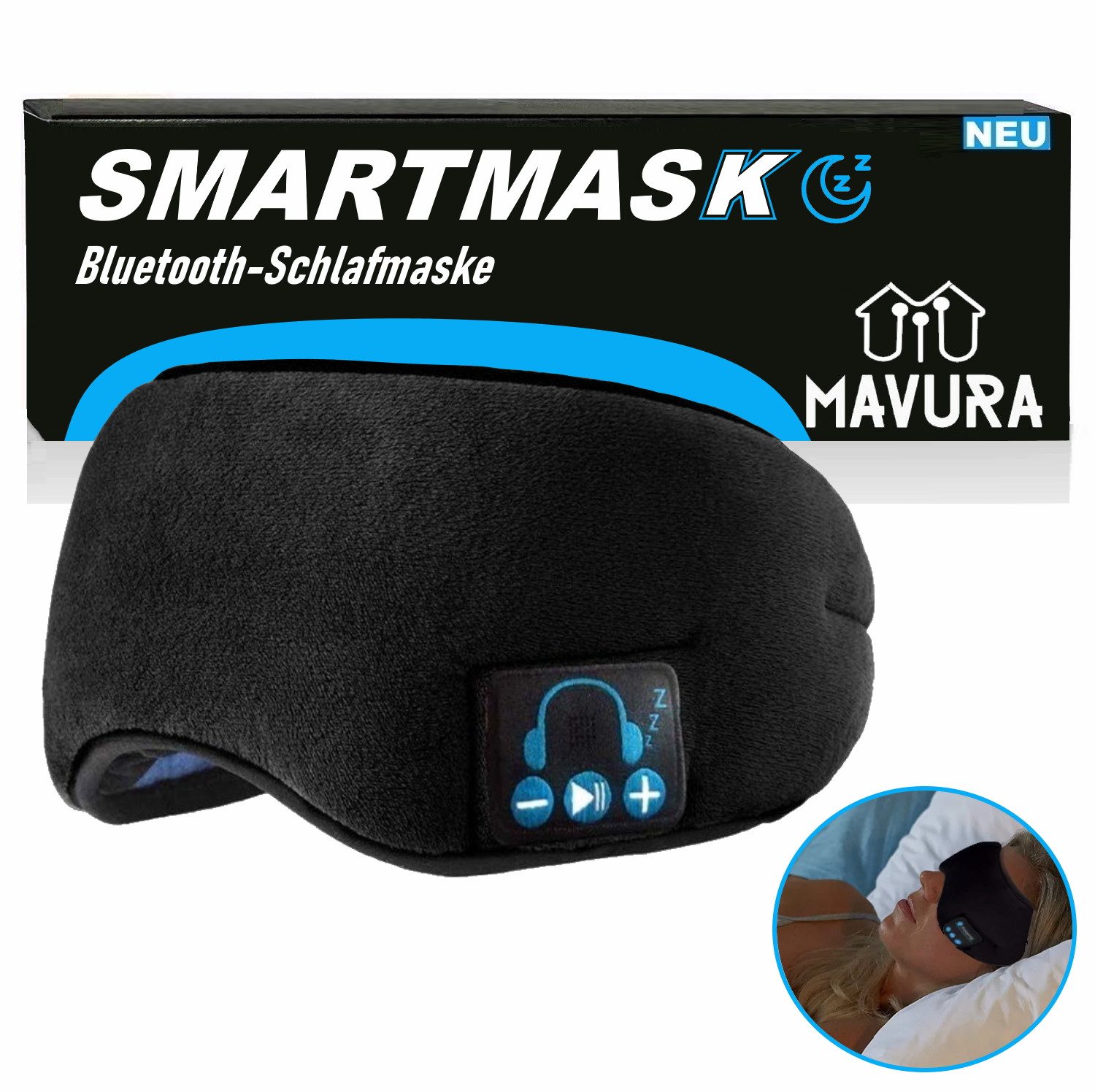 Schlafmaske SMARTMASK Augenmaske Schlafmaske Schlafkopfhörer Schlafbrille