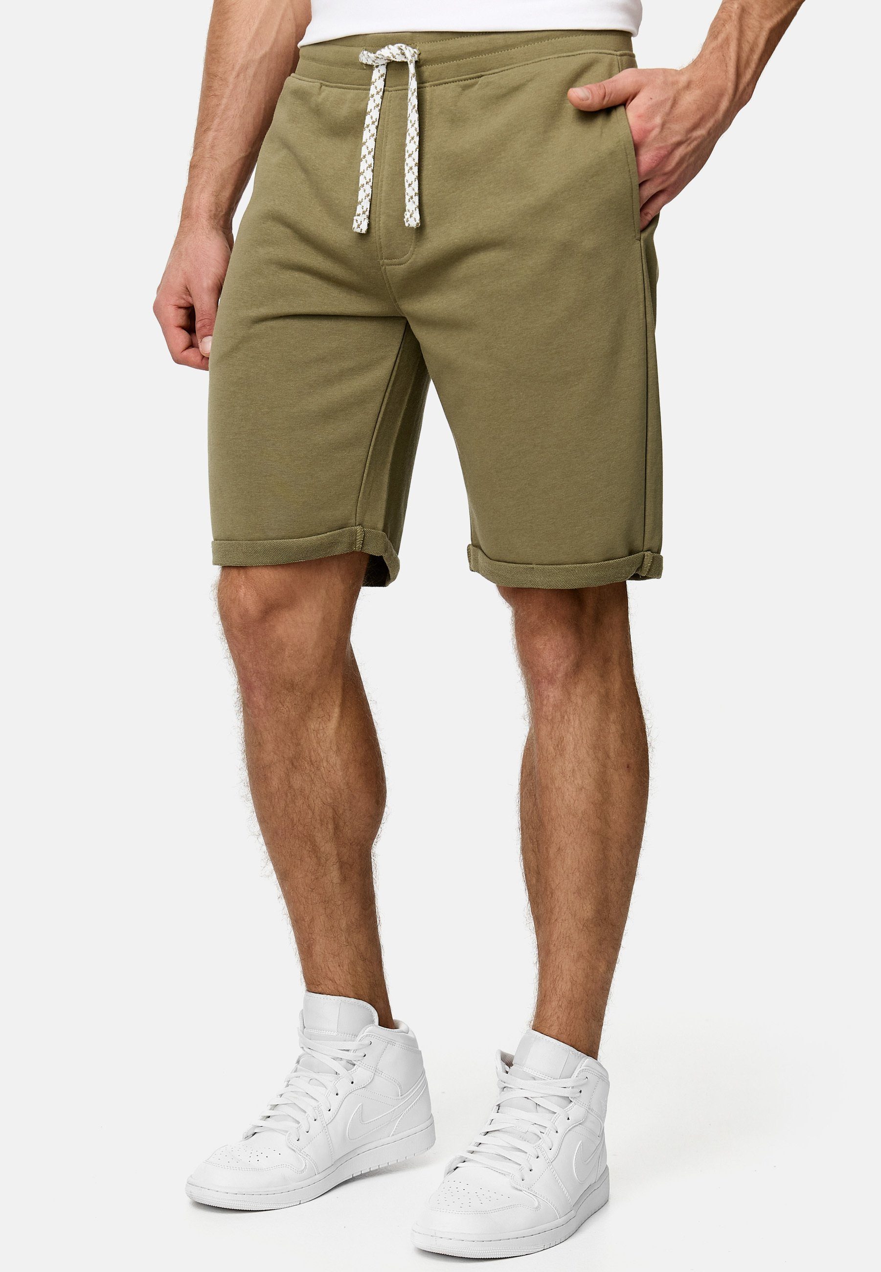 Indicode Sweatshorts Herren Aldrich Sweat Shorts Herrenshorts elastischer Bund mit Kordelzug