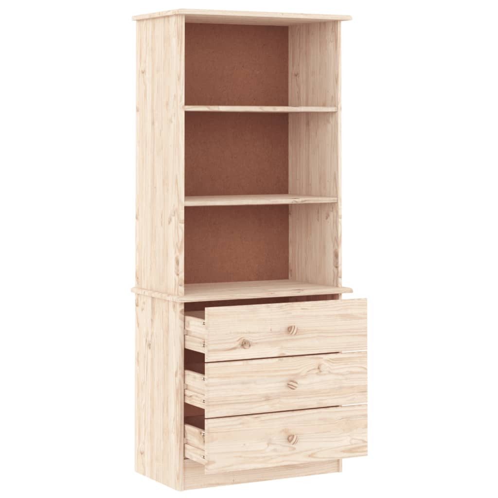 vidaXL Bücherregal Bücherregal mit Schubladen ALTA 60x35x142 cm Massivholz Kiefer, 1-tlg. – Bild 4 von 5