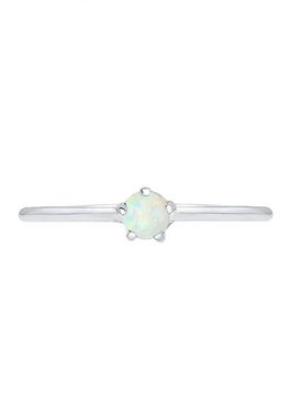 Elli Fingerring Silberring mit synth. Opal rund 925er Silber