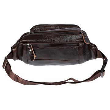 Christian Wippermann Bauchtasche Leder Bauchtasche für Herren Damen Schwarz Braun (1 tlg), Waistbag Hüfttasche Waist Bag