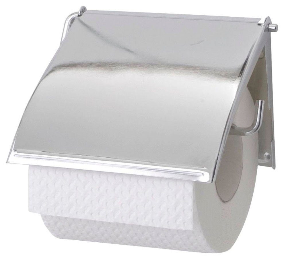 WENKO Toilettenpapierhalter Cover, Chrom, mit geschlossener Form
