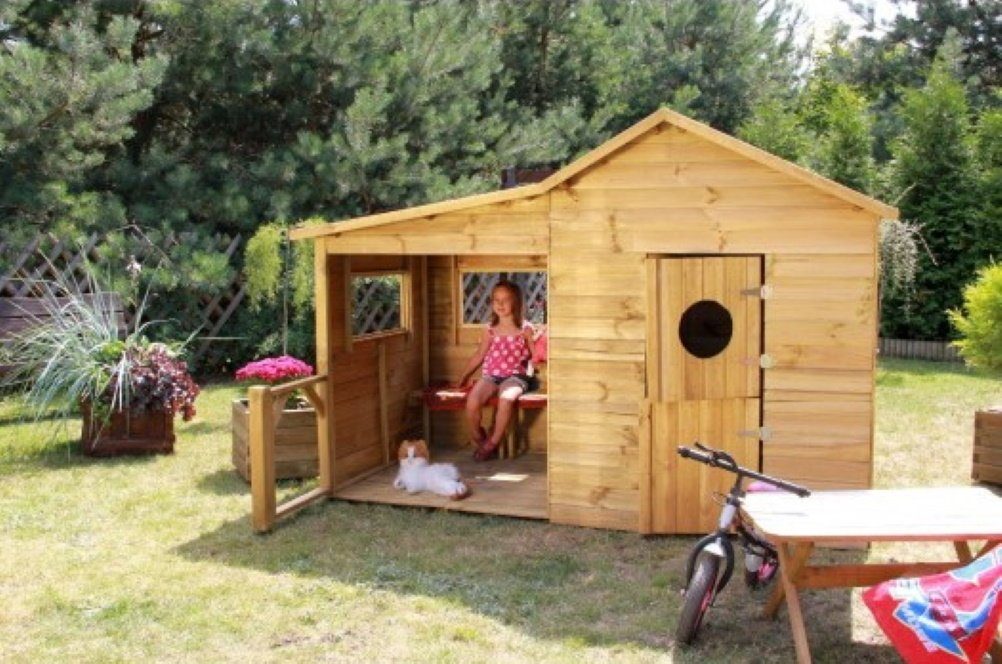 bv-vertrieb Spielhaus Kinderspielhaus Spielhaus Holz Gartenhaus Spielhütte  aus Holz für Kinder - (3990) online kaufen | OTTO