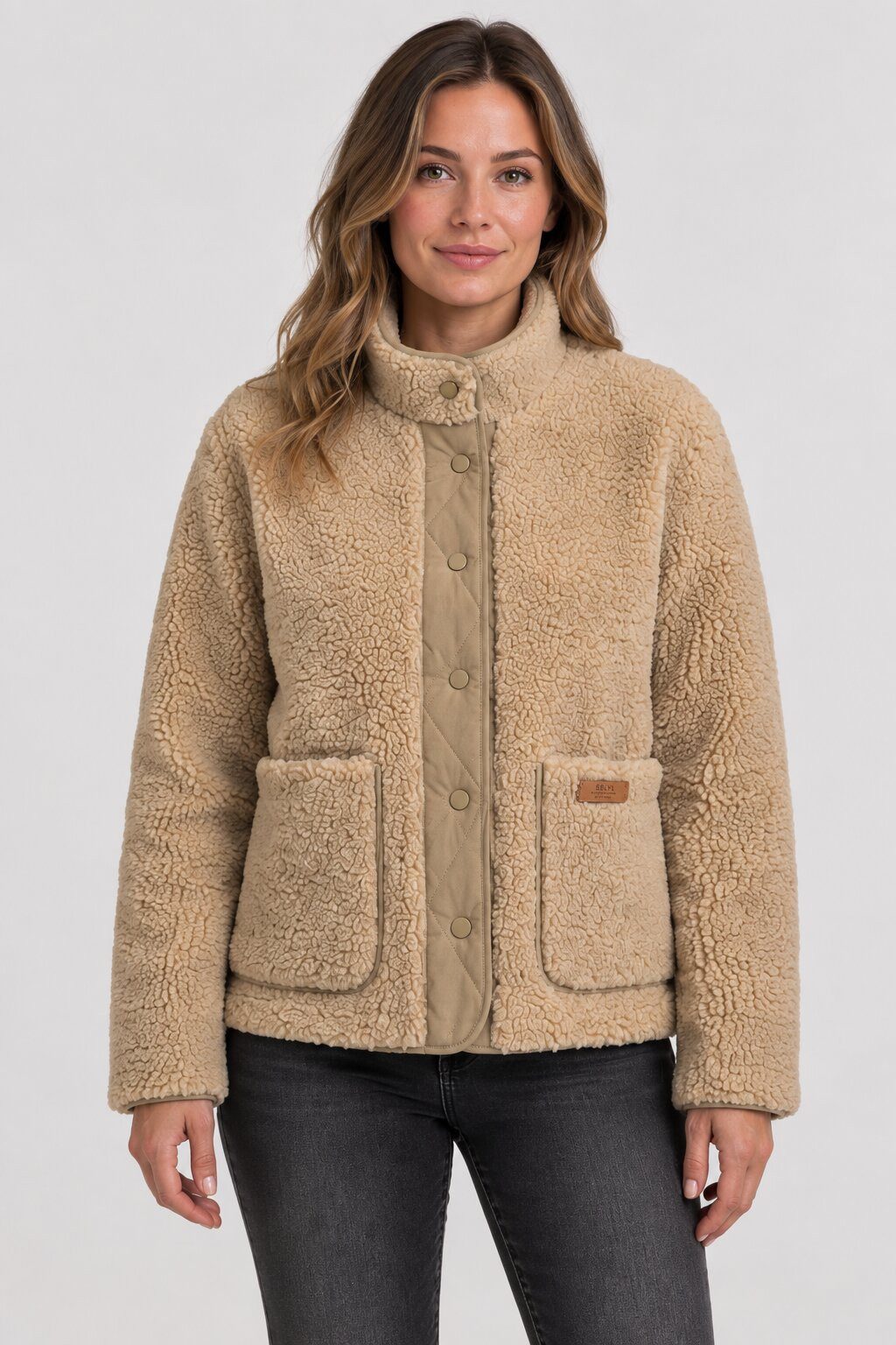 SUBLEVEL Fleecejacke Damen Teddy Fleece Jacke mit Stehkragen & Taschen kuschelig Perfekte Passform Hochwertige Verarbeitung, Angenehm weich & warm