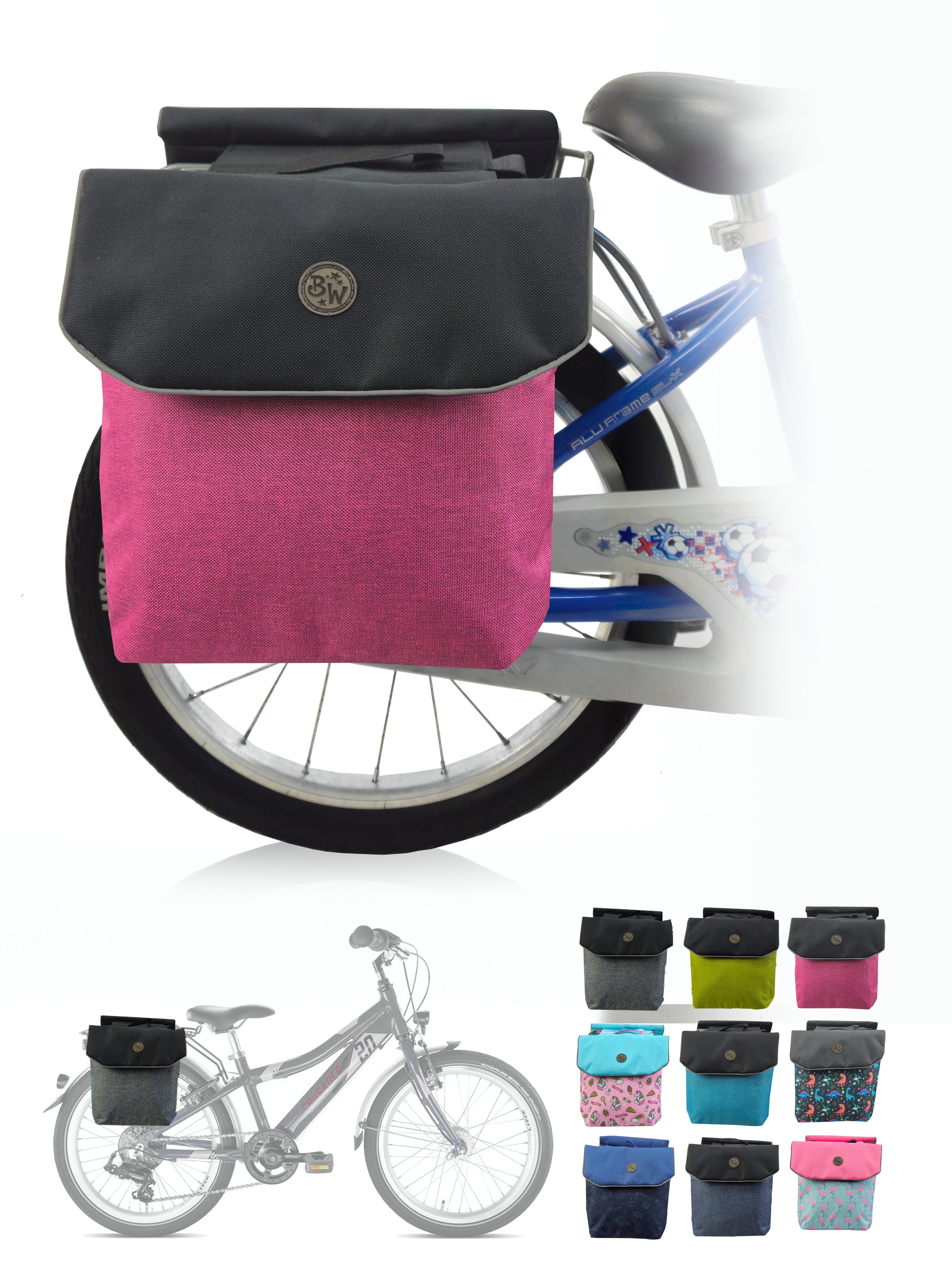 BambiniWelt by Rafael K. Fahrrad-Gepäckträger Gepäckträgertasche Fahrradtasche für Kinder z.B. für Puky Räder (M2)