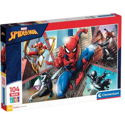 Clementoni® Puzzle Supercolor Maxi - Marvel-Spiderman, 104 Puzzleteile