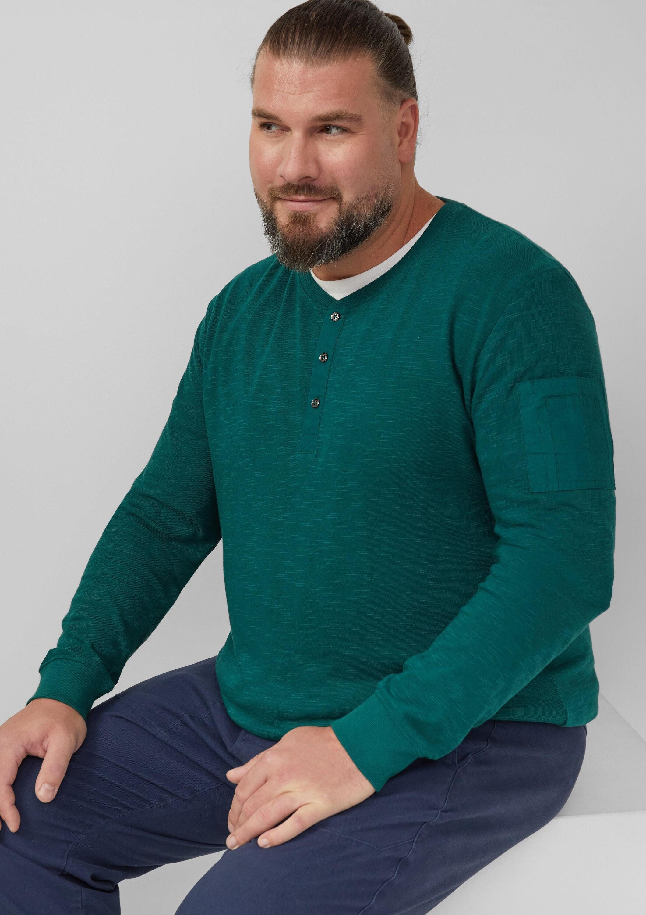 s.Oliver Langarmshirt T-Shirt Baumwoll-Shirt mit Crew günstig online kaufen