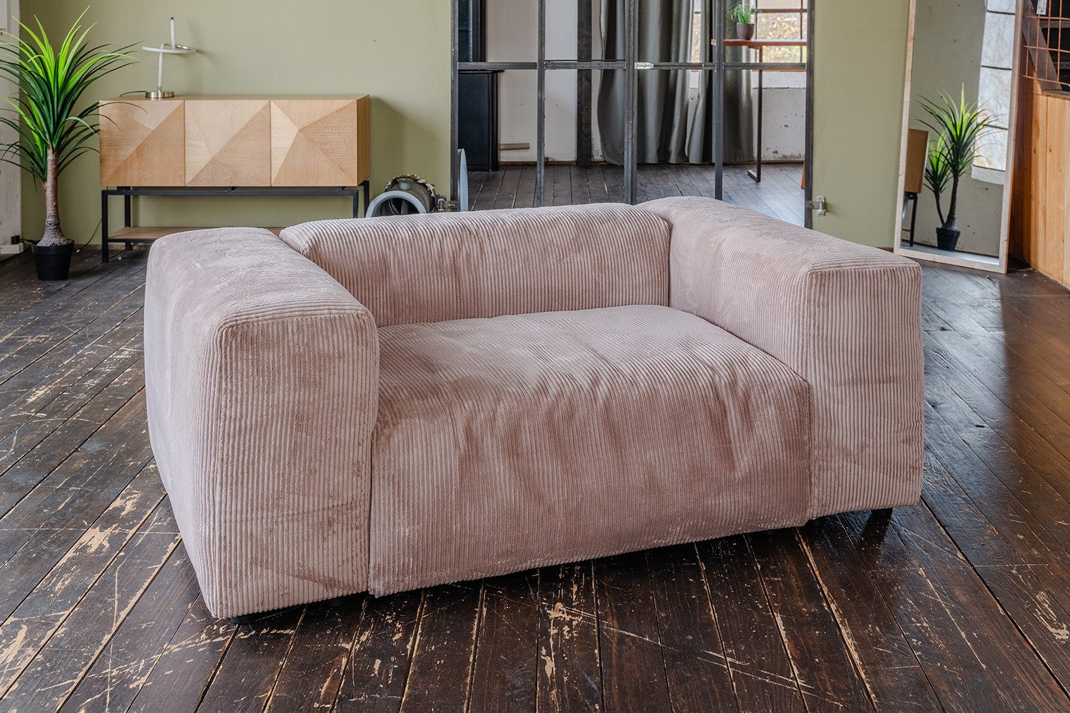 KAWOLA XXL-Sessel MIA Modularer Sessel Cord 4-tlg. – moderner Loveseat – flexibel, Flexibel kombinierbar, weicher Cordbezug & hoher Sitzkomfort