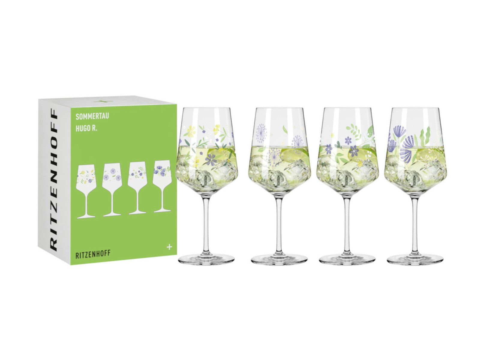 Ritzenhoff Gläser-Set Sommertau Hugo 4er Set F25, Kristallglas