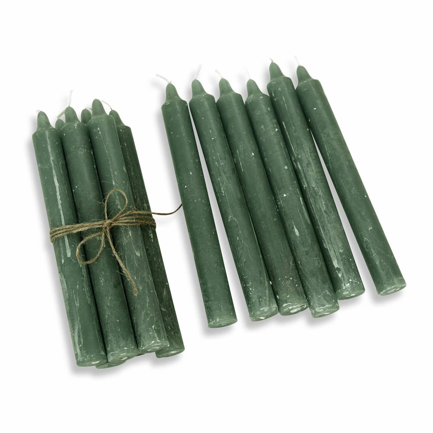 Mirabeau Stumpenkerze Kerze 12er Set Bauceau grün (12er Set, 12er Set), none