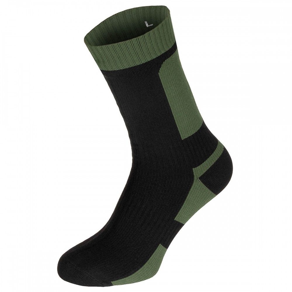 MFH Freizeitsocken Socken, kurz, wasserdicht, oliv/schwarz