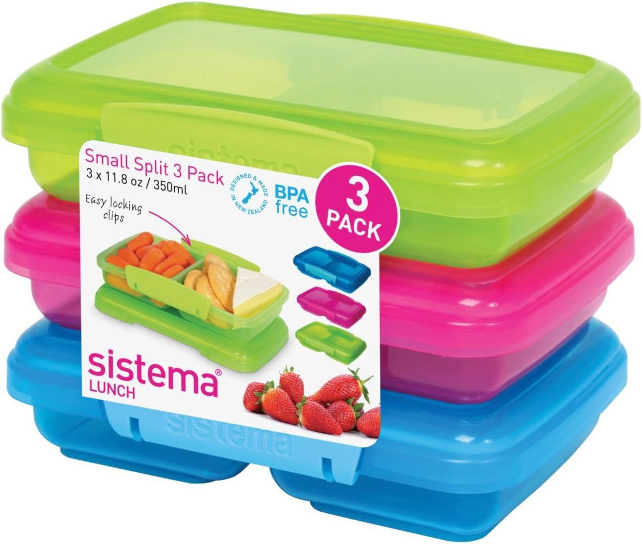sistema Lunchbox Sistema KLIP IT Split Контейнеры для хранения продуктов питания, 350 ml, 3 Stück, (3-tlg)