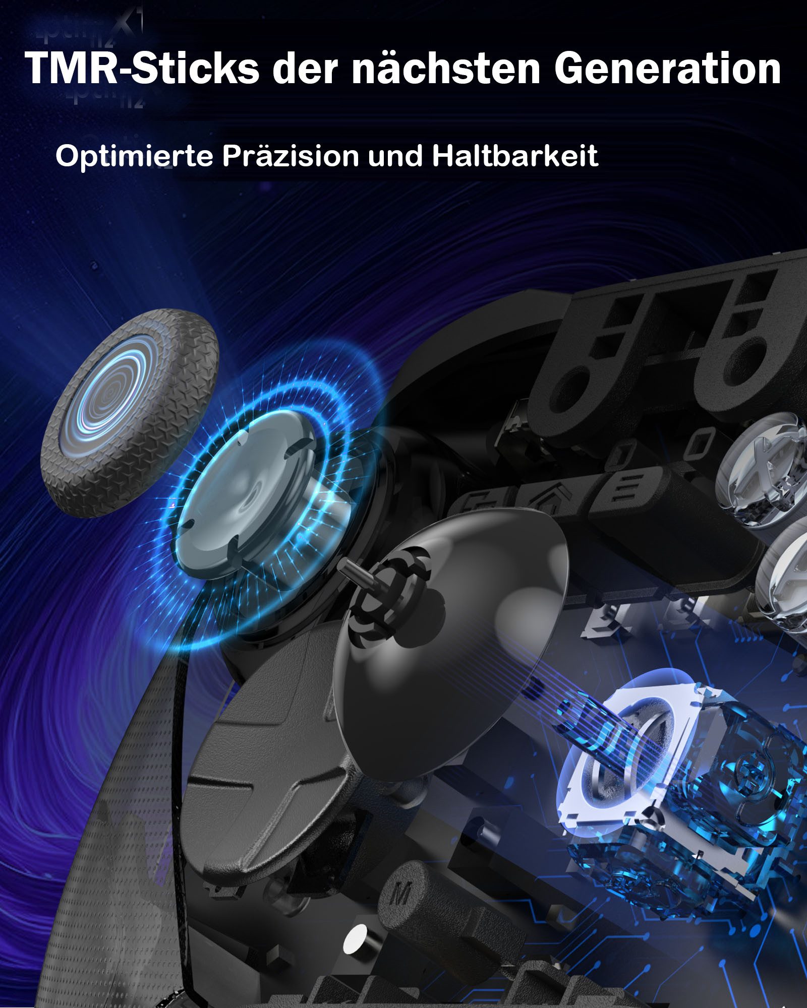 ANYSUN D10 Controller PC mit Ladestation, Controller PC Wireless Gaming-Controller (mit TMR Joystick & 2 in 1 Trigger, Wireless-Bluetooth-Gamepad, 1000Hz Polling Controller mit RGB für PC/Switch/Handy)