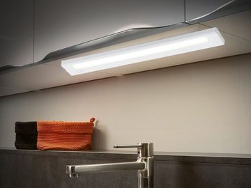 meineWunschleuchte LED Unterbauleuchte, 230V Direktanschluss, LED fest integriert, Warmweiß, 2er SET Unterbau-Leisten Küchenbeleuchtung, Unterbaulichter Küche 55cm