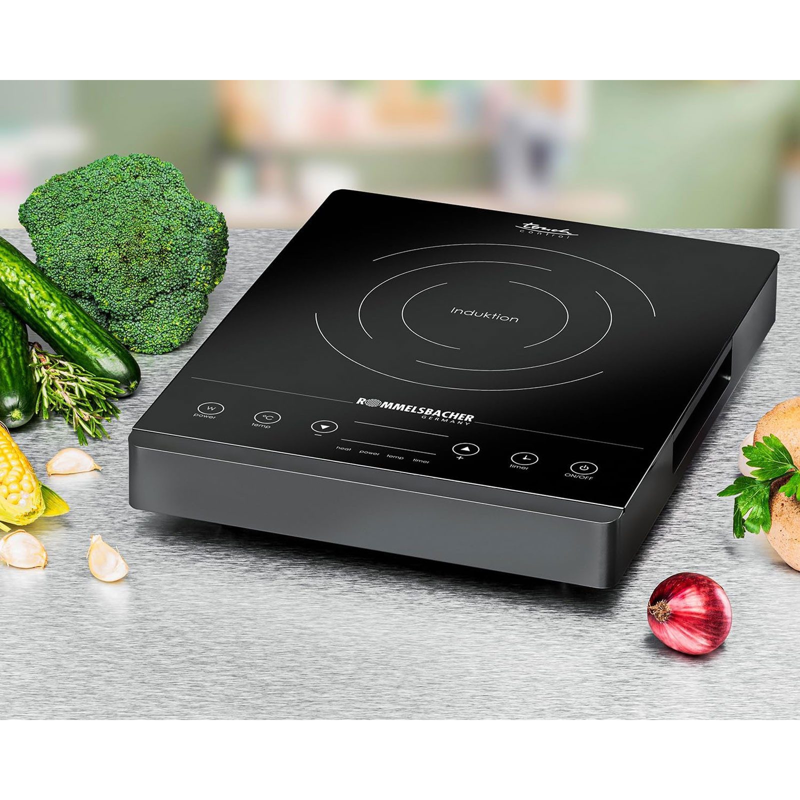 Rommelsbacher Doppelkochplatte CT 2002/IN, 10 Leistungsstufen