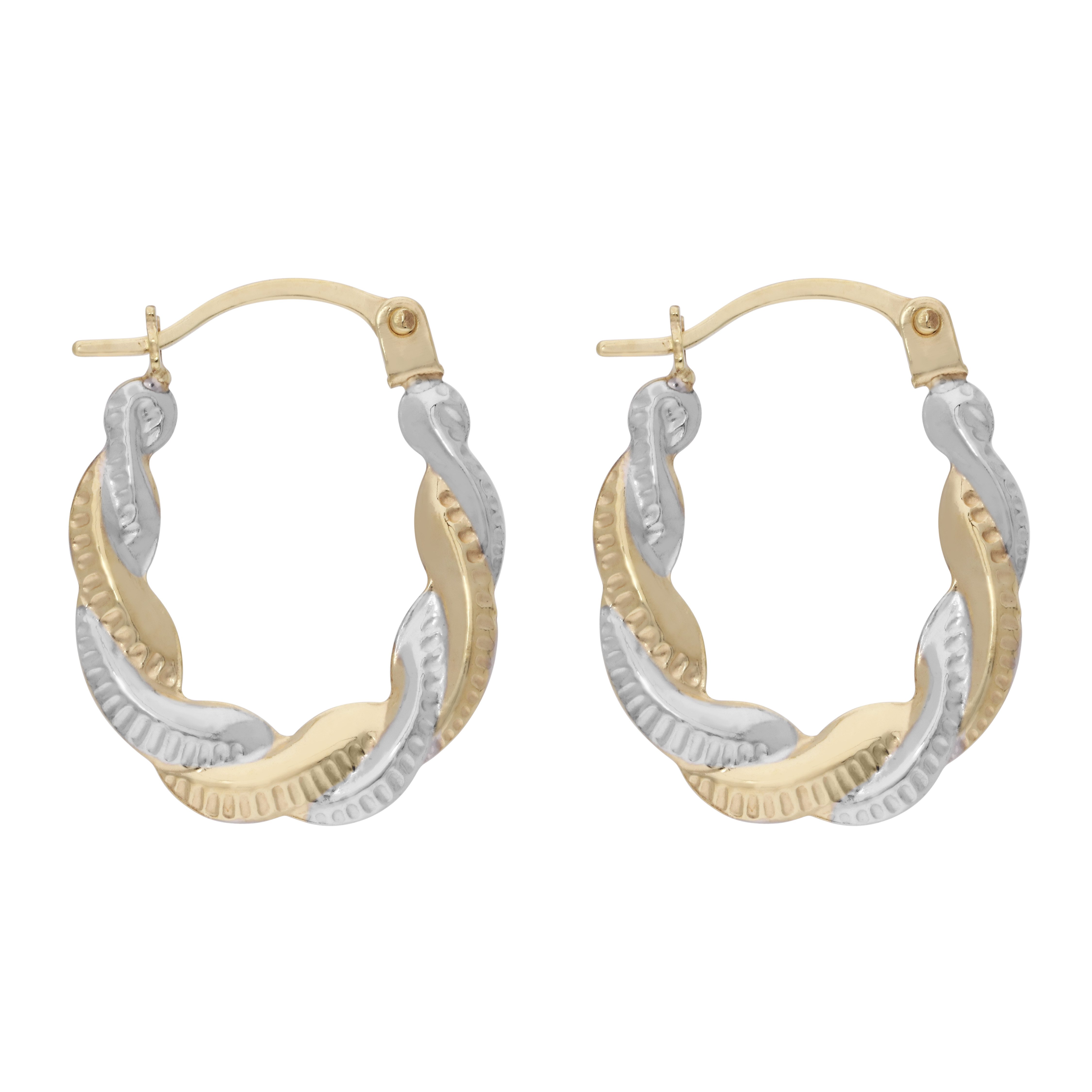 Firetti Paar Creolen Schmuck Geschenk Gold 375 Ohrschmuck Ohrringe bicolor