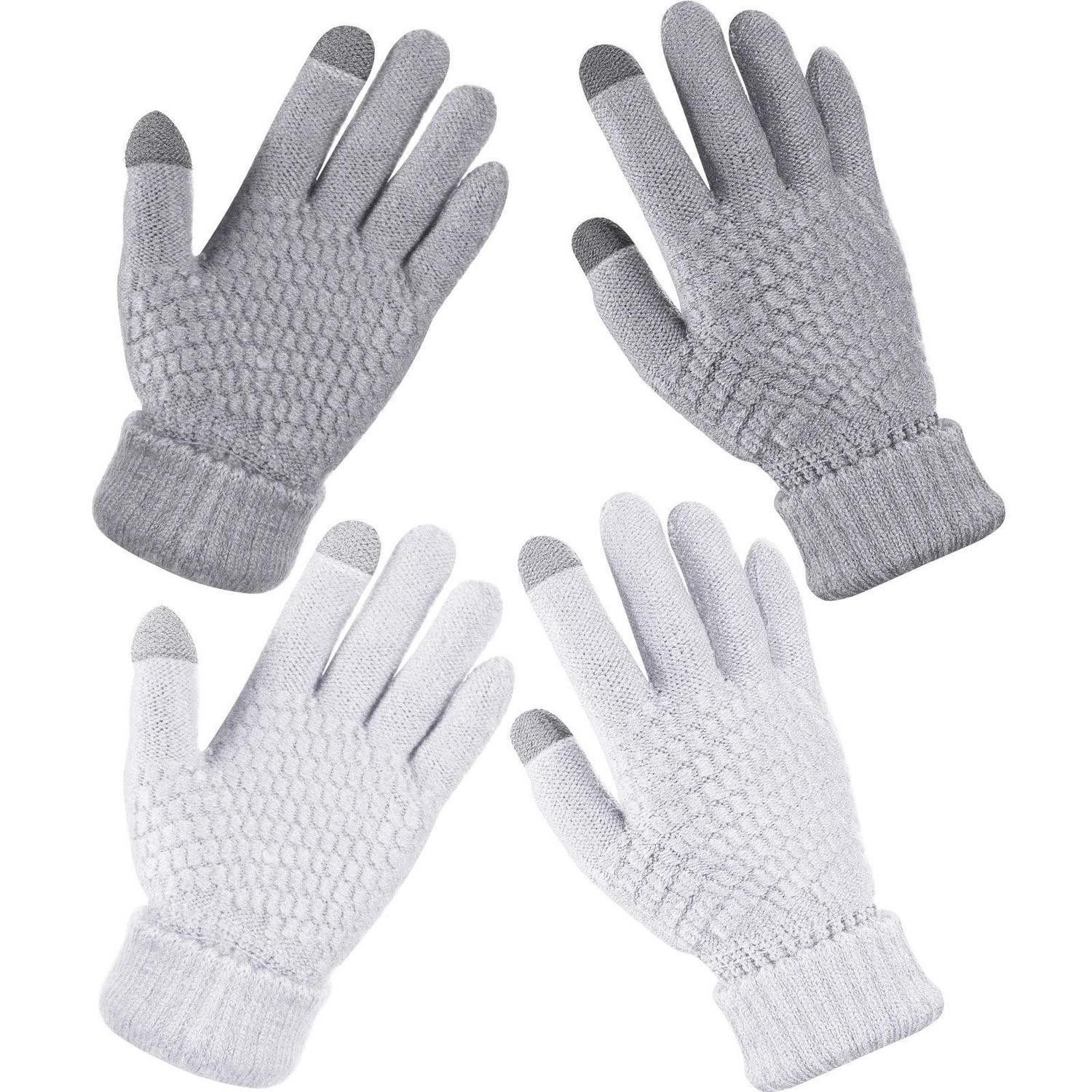 LuxusKollektion Strickhandschuhe Touchscreen Handschuhe Damen Winter 2 Paar (2-St)