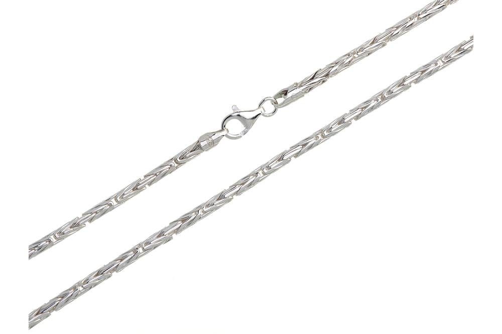 Silberkettenstore Silberkette Königskette, rund 3mm - 925 Silber, Länge wählbar von 38cm-100cm