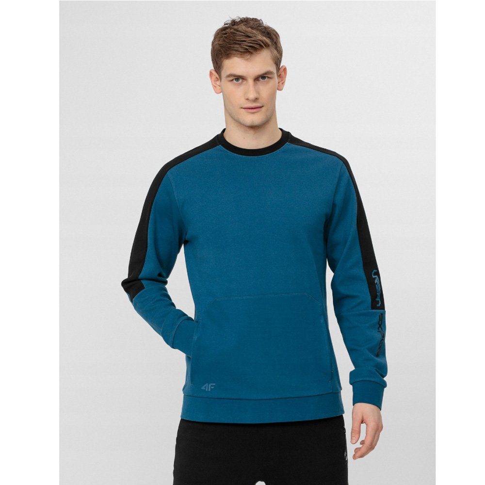 Sweatshirt Langarmshirt 4F mit Pullover, 4F blau dicker Kängurutasche Herren -