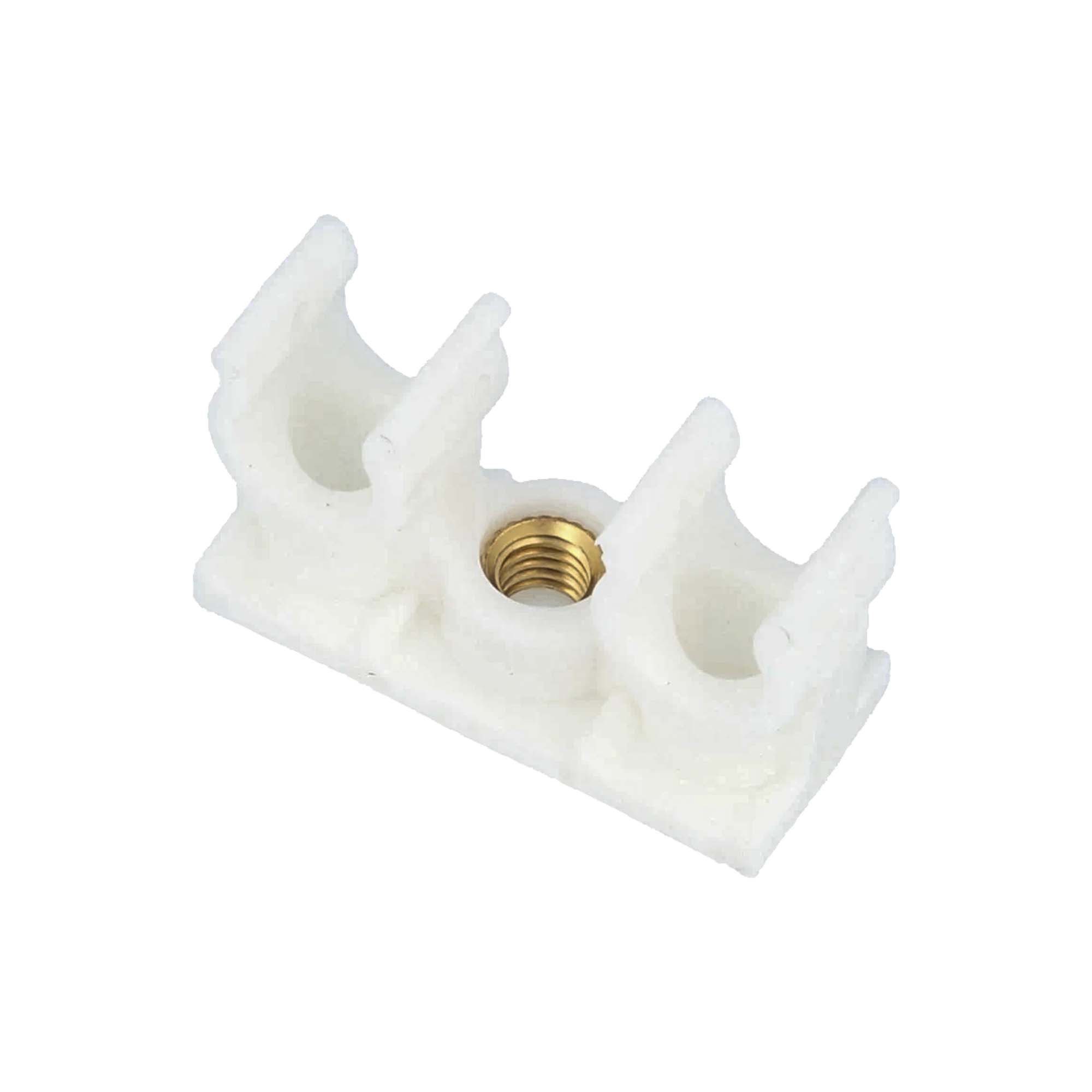 tecuro Rohrschelle Doppel-Rohrclip mit Gewindebuchse M6, für Rohr Ø 12 mm (10 Stück)