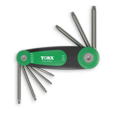 TORX Torxschlüssel Klapphalter Set TR9–TR40 8tlg., mit Duplex Grip & Bohrung