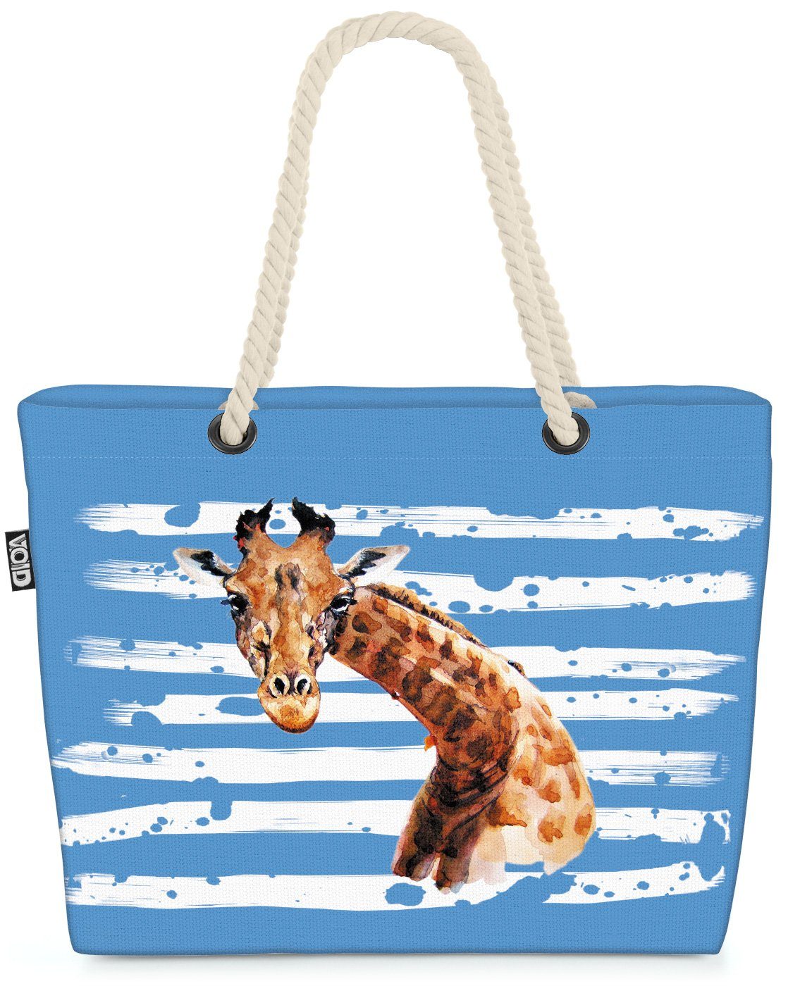 VOID Strandtasche (1-tlg), Giraffe Safari Wüste Tier Afrika Zoo blau