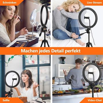 TACKLIFE Studio-Stativ-Blitz, (Selfie Ringleuchte, Handy Stativ, 12” Ringlicht mit Stativ)