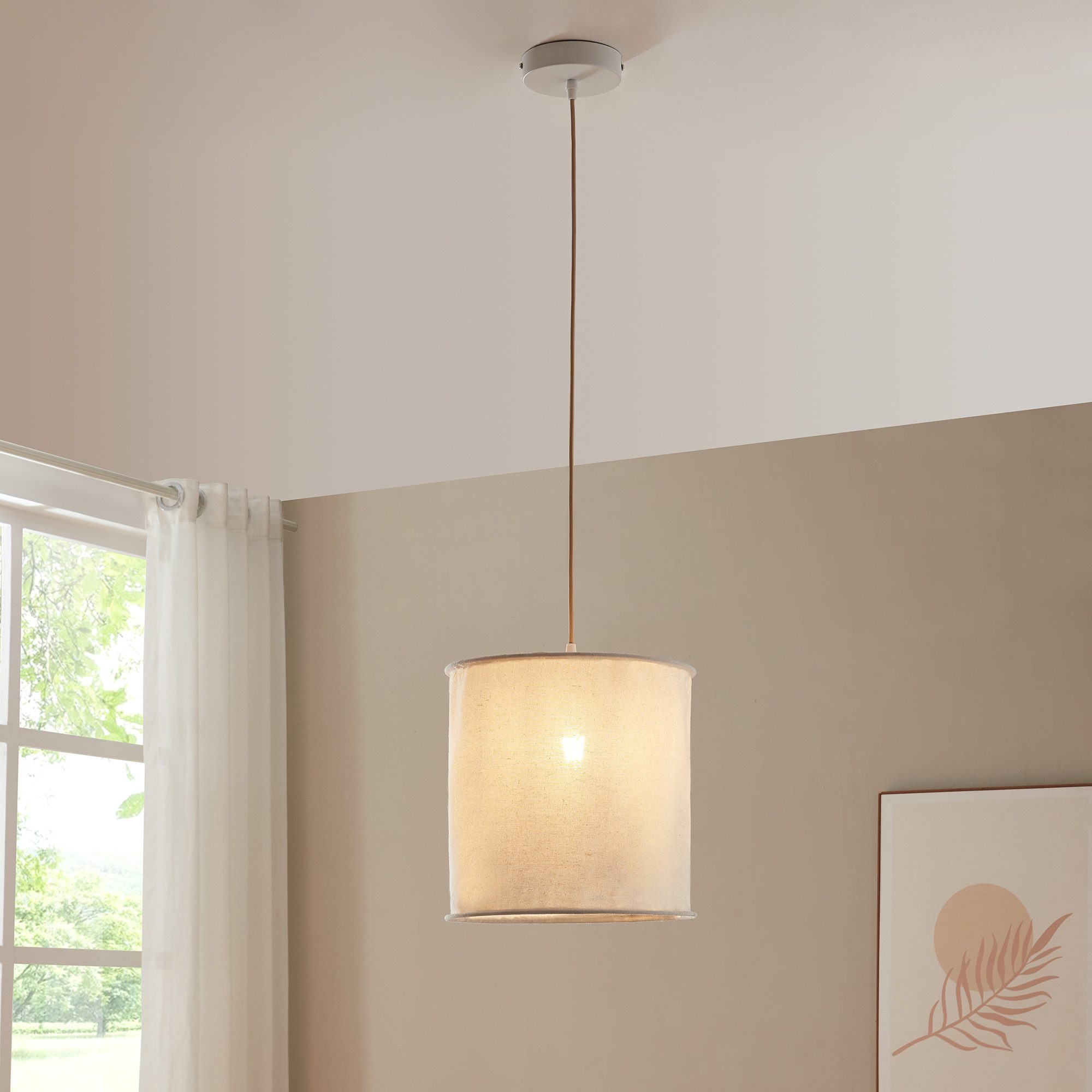 lux.pro Hängeleuchte, ohne Leuchtmittel, »Buckley« mit Stoffschirm Weiß günstig online kaufen