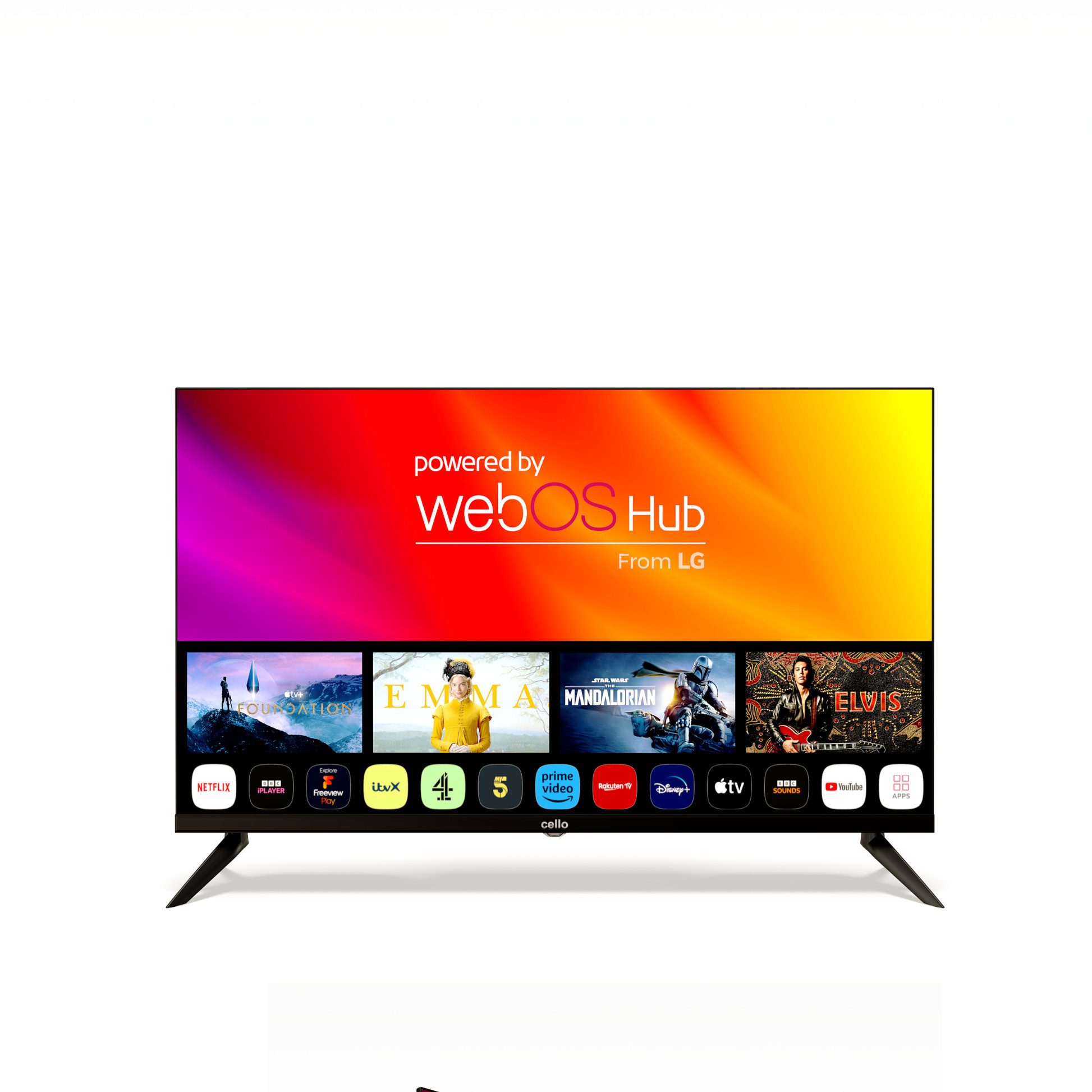 Cello 32 Zoll LED-TV Smart WiFi WebOS Triple-Tuner LED-Fernseher (81 cm/32 Zoll, HD-Ready, Smart-TV, WebOS Hub, Triple‑Tuner, Bluetooth‑Audio, 3× HDMI, VESA)