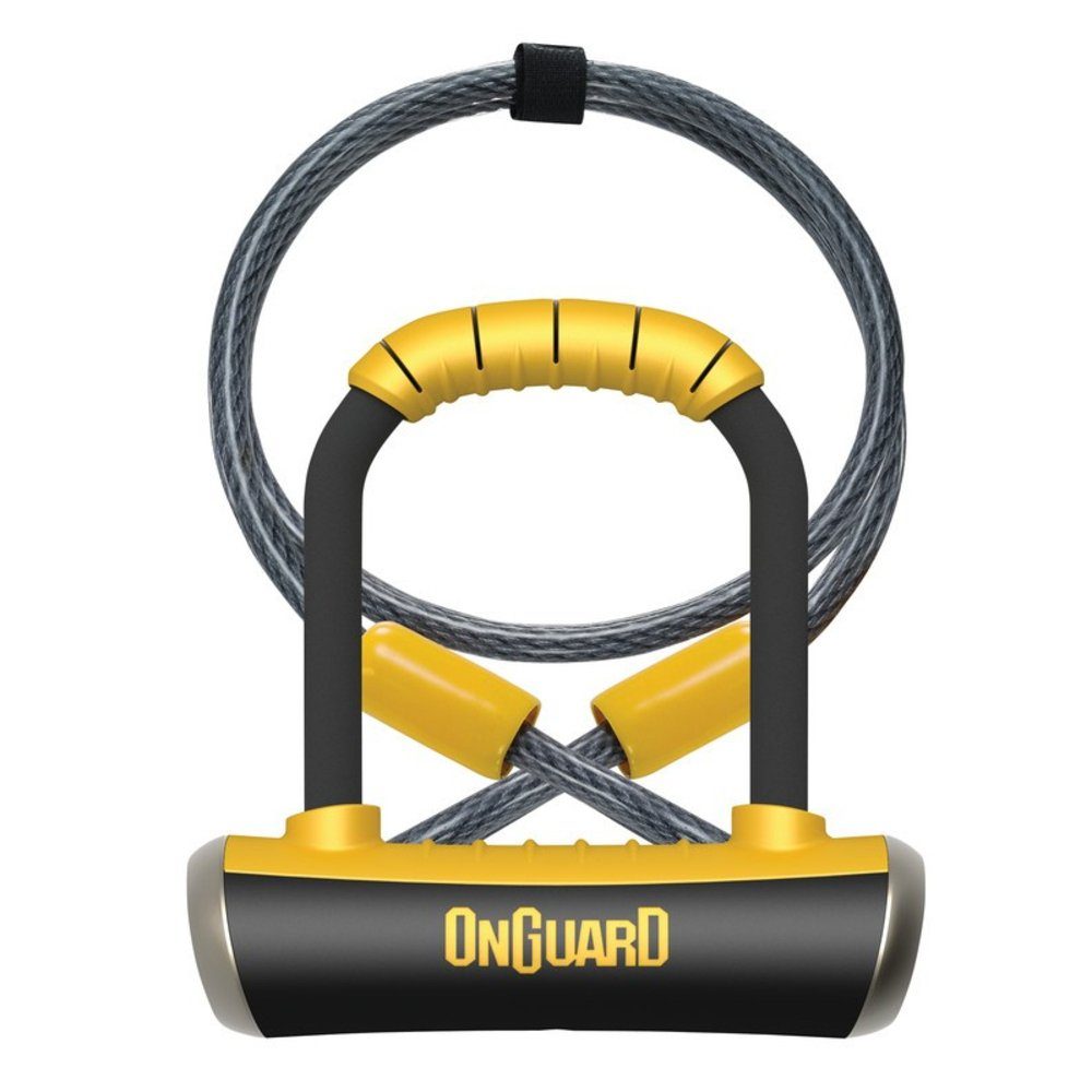 OnGuard Steckschloss Bügelschloss Pitbull Mini DT 90 x 140mm, Ø 14mm, mit Seil und Halter (0-tlg)
