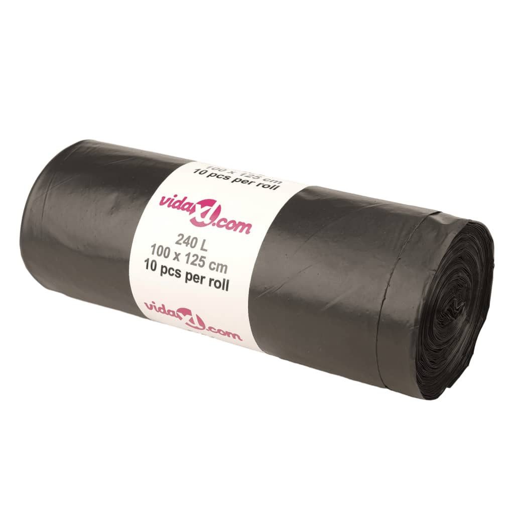 vidaXL Müllbeutel Müllsäcke 150 Stk. Schwarz 240 L